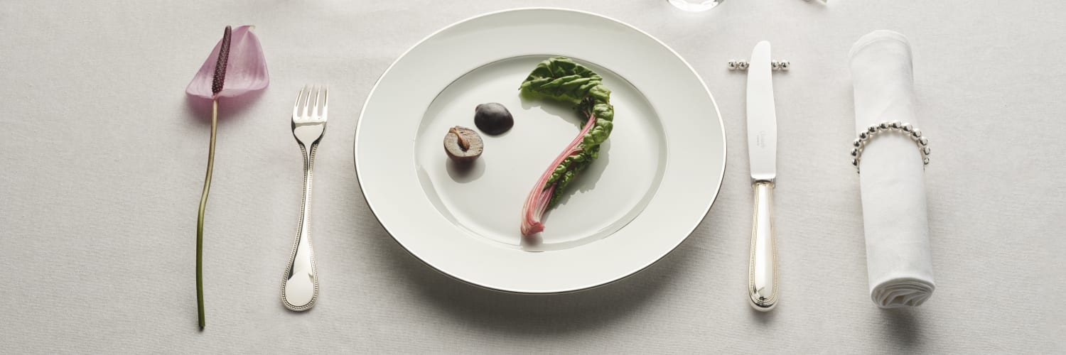 美品 クリストフル リュバン テーブルサイズ 18点 箱付き リュバンリボンテーブルカトラリー3本セット